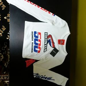 Long Sleeve Crop Top Honda Logo